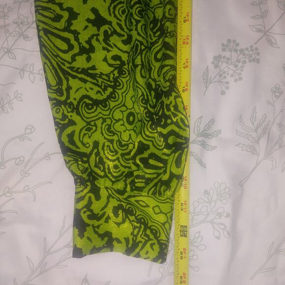 Zara women's paisley wrap dress green Sz Small witchy office party fall festive - Picture 8 of 9